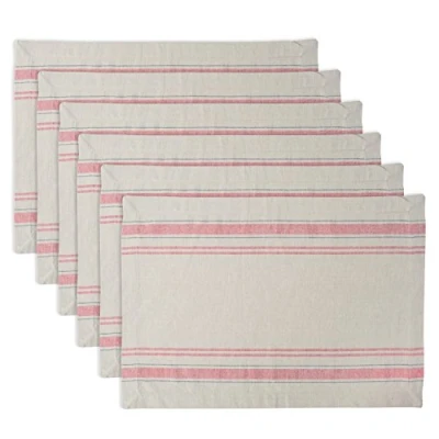 Imagen de DII Tops de Mesa Rayas francesas, 100% algodón, Rojo, Placemat