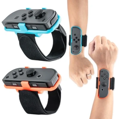 Imagen de Mcbazel Bandas de Muñeca para Correa Ajustable Controladores Joy Con NS Switch/Switch oled Just Dance, Burn It Up, Fitness Boxing