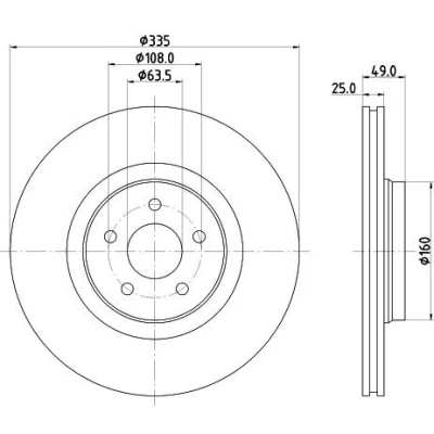 Imagen de HELLA 8DD 355 134 631 Disco de freno FORD: FOCUS 3, 3 Turnier