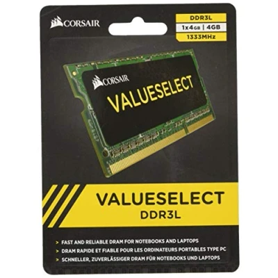 Imagen de Corsair Value Select SODIMM 4GB (1x4GB) DDR3L 1333MHz C9 Memoria para Portátiles/Notebooks Negro