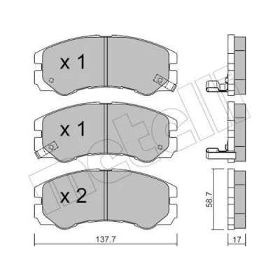 Imagen de Juego de pastillas METELLI 22 0357 0