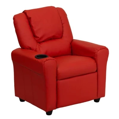 Imagen de Flash Muebles contemporáneo Beige Vinilo niños reclinable con portavasos y reposacabezas