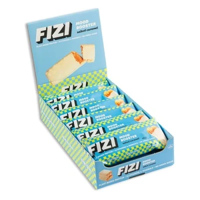 Imagen de FIZI Barritas de SALTED CARAMEL MOOD BOOSTER Veganas Sin Azúcar Añadidas Gluten Free