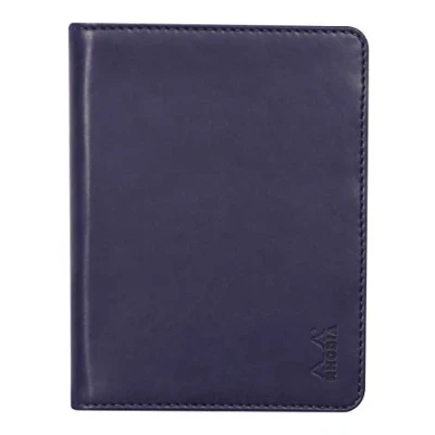 Imagen de RHODIA 212005C Libreta portadocumentos de Rhodiarama N 12 azul noche para bloc notas o cuadernos formato B7 (8,5 x cm) piel italiana Colección
