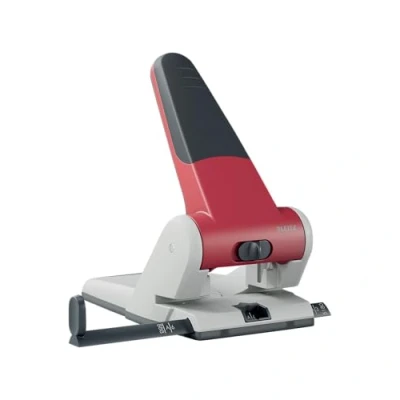 Imagen de Leitz 5180 01 25 Perforador para 2 agujeros (capacidad 65 hojas de 80 g), color rojo y gris