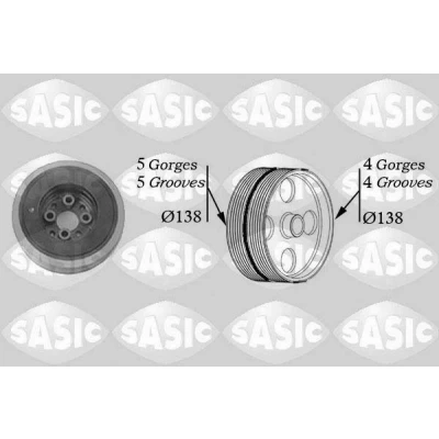 Imagen de SASIC 2156004 Polea de Cigüeñal 138 AUDI: A4 B6 Berlina, A6 C5 Avant, B7 VOLKSWAGEN: Passat B5 GP Berlina
