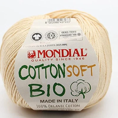 Imagen de COTTON SOF de Lanas Mondial. Ovillo color crudo Cod.466