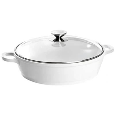 Imagen de Berndes Vario Click Induction Cacerola de cerámica con Tapa Cristal para inducción (32 cm), Color Blanco