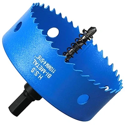 Imagen de Sierras de Corona 110 mm, M42 HSS Bi Metal Coronas Perforadoras con Adaptador y Broca Piloto Profundidad Corte 27 Abridor Agujero para Aluminio Madera PVC Plástico/Azul
