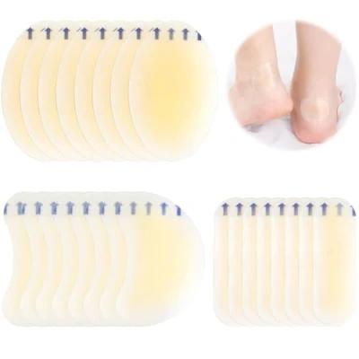 Imagen de Yuehuabao 24pcs Apósitos Hidrocoloides,Tiritas Ampollas Almohadillas para Aalmohadillas de Gel Parches Prevención y Recuperación en Pies
