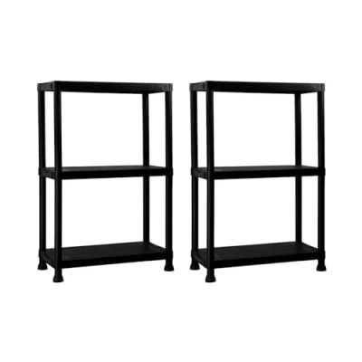 Imagen de THINIA HOME Pack 2 Estanterías de Resina con 3 Baldas 75kg 61x31x91cm