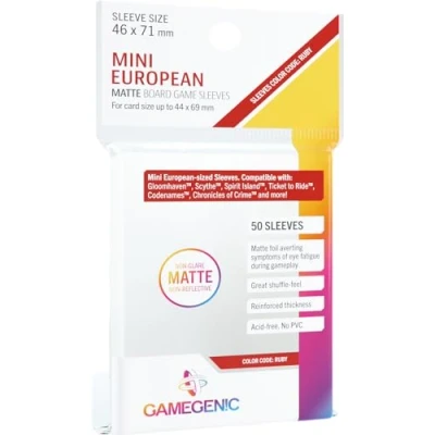 Imagen de GAMEGEN!C Matte Mini European Sized Boardgame Sleeves 46x71, Color Clear (GGS10065ML)