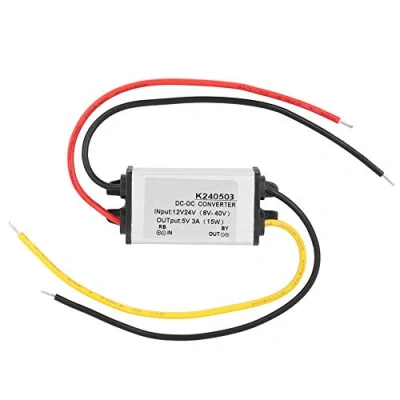Imagen de DC 12V/24V a 5V 3A Convertidor Reductor Módulo de fuente alimentación voltaje Transformador regulador