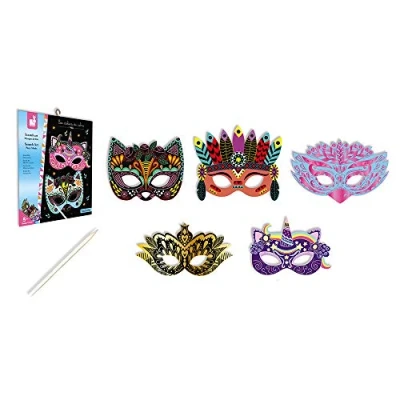 Imagen de Janod J07890 Batman Scratch Art Party Masks, Multi, one Size