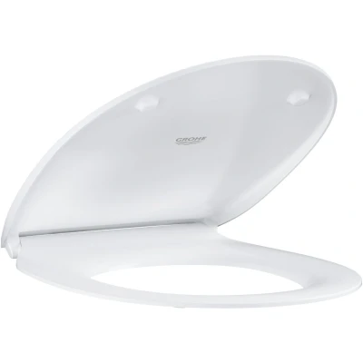 Imagen de GROHE BAU Asiento de inodoro cerámica con tapa, incluye juego fijación, diseño extra delgado, cierre suave y función liberación rápida 39898000