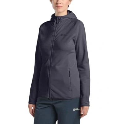Imagen de Jack Wolfskin Baiselberg Hooded FZ W Chaqueta de Forro Polar, Grafito, S para Mujer