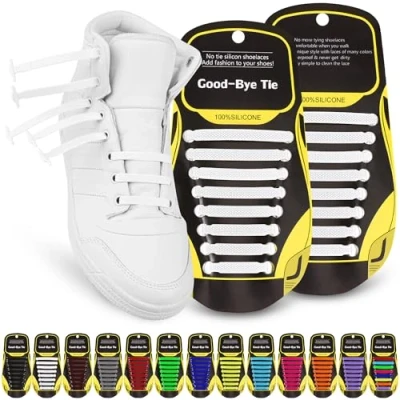 Imagen de SULPO Cordones de Silicona Elásticos Sin Necesidad Atar Planos para Adultos y Ni?os