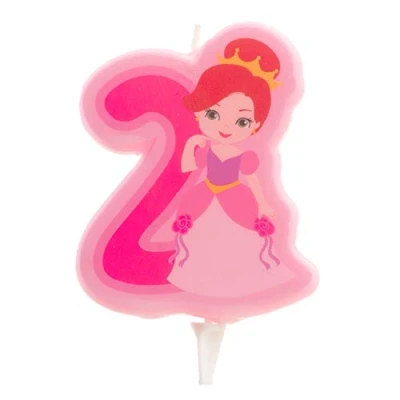Imagen de Dekora Vela de Cumpleaños 2D Princesa para Tartas Infantiles Numero 2