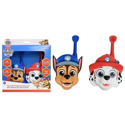 Imagen de Lexibook, La Patrulla Canina, Walkie talkies 3D Alcance 500m, 2 Canales de comunicación, Clip para cinturón, Rojo/Azul, TW18PA