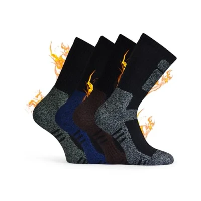 Imagen de Basic Treasure 4 pares de calcetines senderismo antiburbujas, para hombre y mujer, ligeros trekking, exterior 39 42 43 46, Colores variados,