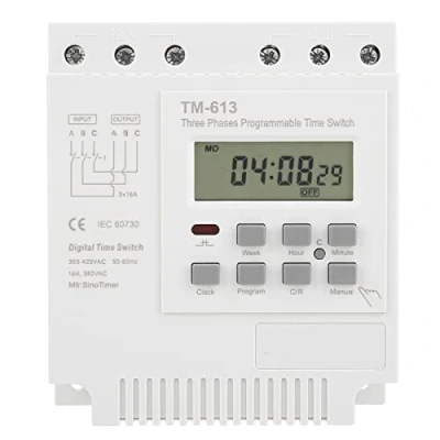 Imagen de TM 163 Relé programado, 380 V, 50 60 Hz, 16 A, interruptor de temporizador, trifásico, reloj digital inteligente