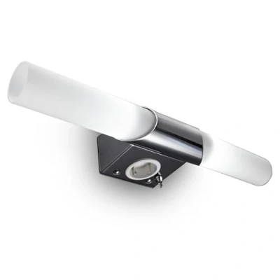 Imagen de B.K.Licht luz Espejo baño con Toma de Corriente Eléctrica, incl 2 bombillas LED 4.9W E14, Lámpara pared Impermeable, Apliques para o interior, blanco cálido 3000K, 230V, IP20