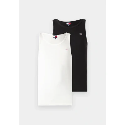 Imagen de Tommy Jeans TJM Xslim 2Pck Rib Tank Ext, Otras Camisetas Hombre, Multicolor (Ecru/Black), XXL