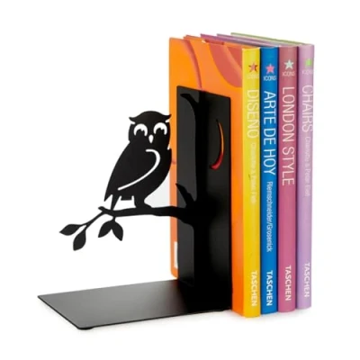 Imagen de Balvi Sujetalibros Book Guard Color Negro Soporte para Libros de Estantería en Forma búho Divertid