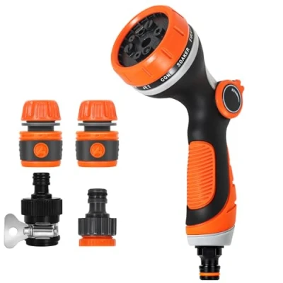 Imagen de Pistola de Riego, Boquilla Manguera Jardín, 10 Modos Pulverizar Ajustable Agua, para Limpieza Automóvil/Riego del Césped, Jardines Aceras, Baño Mascotas