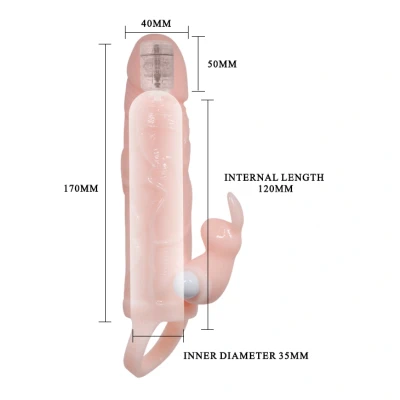 Imagen de Funda para el pene con vibración rabbit vibrador 16.5 cm de BaileforHim