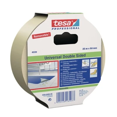 Imagen de TESA 04939 00003 11 Cinta para fijacion de suelos Doble cara Universal Removible serie 4939 25m x 50mm