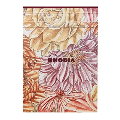 Imagen de Rhodia 120031C ORANGE Botanique bloc entoilé A5 ligné, 70 feuillets papier ivoire 90g couverture soft touch motif Bouquet