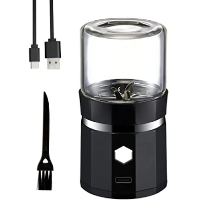 Imagen de MAKIVI Mini molinillo eléctrico portátil de vainilla recargable USB con un cepillo limpieza para té hierbas