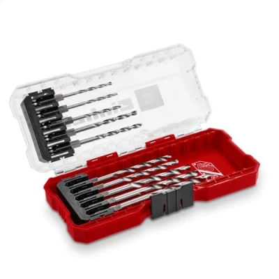 Imagen de Einhell S Case Juego de 10 brocas metálicas (acero Hss 4241, vástago E 6.3, punta dividida 135, espiral tipo N enrollada, incluye caja almacenamiento)