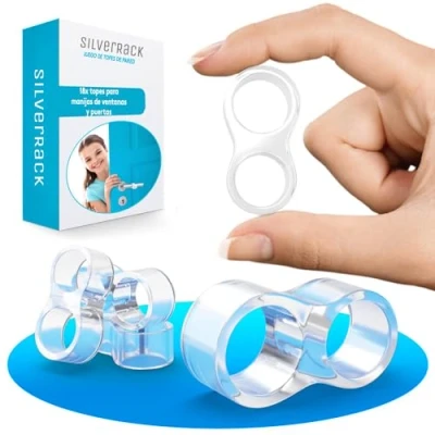 Imagen de SilverRack® tope para picaporte de puerta, 8 formas, transparente, 18 unidades, protección perfecta pared y como puerta picaportes ventanas