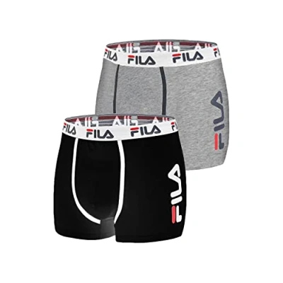 Imagen de FILA Calzoncillos Hombre Boxer Algodón, Ropa Interior Hombre, Anti irritación, Cinturón Antideslizante (Lote de 2)