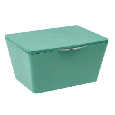 Imagen de WENKO Caja con tapa Brasil Verde cesta de almacenaje, para el baño