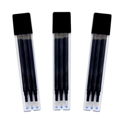 Imagen de RAYLU PAPER® Recambios para Bolígrafos Borrables Retráctiles, Tinta de Gel, Punta 1 mm y trazo 0,7 mm. Pack 3 Negro (9 Unidades)