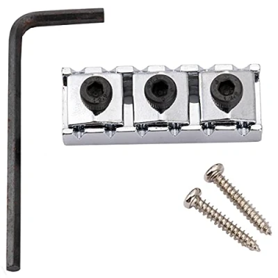 Imagen de Musiclily Pro 43mm Acero Cejuela Bloqueo de Cuerdas R3 Locking Nut para Guitarra Eléctrica Floyd Rose Tremolo, Cromado