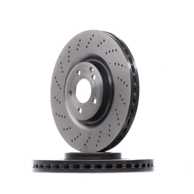 Imagen de BREMBO COATED DISC LINE 09.B855.51 Disco de freno 344 32 5 perforado/ventil. int. revestido altamente carbonizado con tornillos norauto, oscaro,