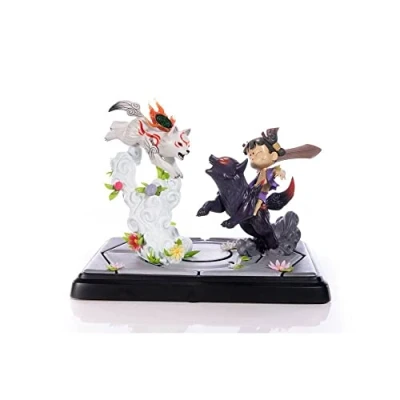Imagen de First 4 Figures Okamiden Estatuilla Chibiterasu vs Dark y Kuni poseído 33 cm