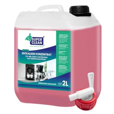 Imagen de SUPER CLEAN Descalcificador universal de 2000 ml, líquido, para todas las máquinas y marcas, 20 x descalcificación, eficaz cafeteras, hervidores agua duchas
