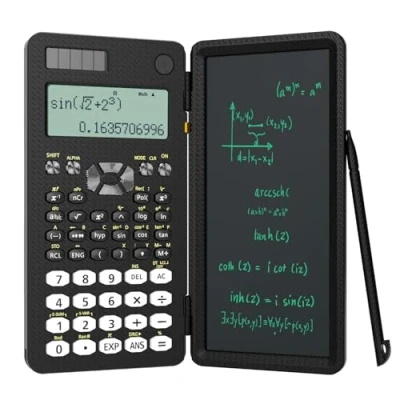 Imagen de ROATEE Calculadora cientifica con Bloc de Notas, calculadoracientifica Oficina 82 MS, Funciona energia Solar y bateriacalculadora Plegable 6.5 Pulgadas