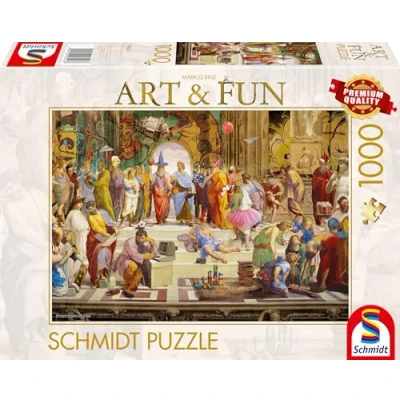 Imagen de Schmidt Spiele 58526 Markus Binz, La Escuela de Atenas 2024 Puzzle 1000 Piezas, Multicolor