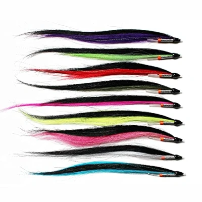 Imagen de Tigofly juego de 9 unidades colores para moscas pesca con mosca salmón, trucha, mosca, pesca, moscas,