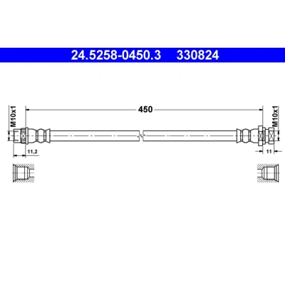 Imagen de ATE 24.5258 0450.3 Latiguillos de Freno 450 RENAULT: MASTER 2 Kasten, Bus