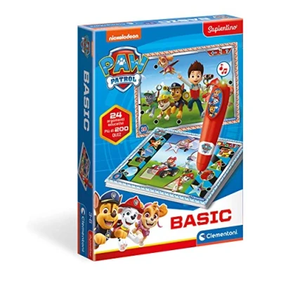 Imagen de Clementoni Paw Patrol Patrulla Canina, con más de 200 Cuestiones para Responder. Un bolígrafo Que se Ilumina y Suena Las respuestas incorrectas Juguete niños 3 años (16334), Multicolor