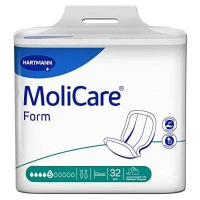 Imagen de Molicare Forma de 5 gotas para incontinencia media: alta seguridad, protección extra contra fugas y discreción mujeres hombres, usar con Premium Fixpants, 32 unidades