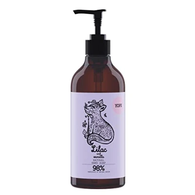 Imagen de YOPE Jabón de Manos Aceites vegetales Hidrolato saúco Aroma floral Hidratante Aceitoso Calmante 98% Ingredientes naturales Vegan formula Lila y Vainilla 500ml