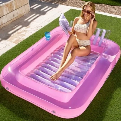 Imagen de Sloosh Gonflable Bronzage Piscine Chaise Longue Flotteur pour Adultes, 70&quot; x 46&quot;/1.78m*1.16m Grand Bain de Soleil Flotteurs Lit Radeau Lounge Floatie